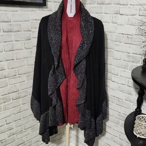 Just Jamie Black/SilverRufflwd Shawl